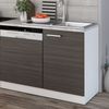 Küchenzeile Optima Edelgrau/Weiß 270 cm ohne Arbeitsplatte Vicco Bild 5