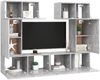 vidaXL 6-tlg. TV-Schrank-Set Betongrau Spanplatte [3079118] Bild 3