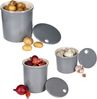 3er Set Oskar Vorratsdose S M & L in Grau Kartoffeln Zwiebeln Knoblauch Bild 2