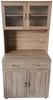 HTI-Living Hochschrank Küchenbuffet mit Glasteil Sonoma Blanca (Stück, 1-St, 1 Schrank) Küchenschrank Hochschrank Bild 5