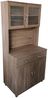 HTI-Living Hochschrank Küchenbuffet mit Glasteil Sonoma Blanca (Stück, 1-St, 1 Schrank) Küchenschrank Hochschrank Bild 2