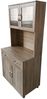 HTI-Living Hochschrank Küchenbuffet mit Glasteil Sonoma Blanca (Stück, 1-St, 1 Schrank) Küchenschrank Hochschrank Bild 4