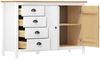 Sideboard, Kommode Hill Weiß 130x40x80 cm Massivholz Kiefer Bild 3