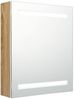 vidaXL LED-Bad-Spiegelschrank Weiß und Eichen-Optik 50x14x60 cm 326485 Bild 2