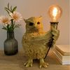 Online-Fuchs Tischleuchte - imposante Dekolampe goldene Eule für Wohnzimmer & Sideboard, E27 Glühbirne wechselbar, indirekte Beleuchtung, auch als Nachttischlampe bestens geeignet - 36 cm groß Bild 5