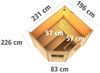 Karibu Sauna Mikka naturbelassen + 9 kW Saunaofen mit ext. Steuerung Easy Milchglastür Bild 5