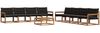 vidaXL Outdoor-Sofagarnitur mit Kissen 9 pcs Natürlich und Schwarz 3369307 Bild 2