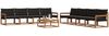 vidaXL Outdoor-Sofagarnitur mit Kissen 9 pcs Natürlich und Schwarz 3369307 Bild 3