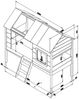 Baumhausbett Charlotte Deluxe Grau mit Vorhang Bild 4