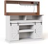 Sideboard B 120 x T 40 x H 130 cm aus MDF im Landhausstil, mit Schiebetüren und Steckdosen Bild 4