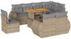 vidaXL 9-tlg. Garten-Sofagarnitur mit Kissen Beige Poly Rattan 3327279 Bild 2