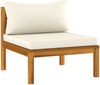 vidaXL 6-tlg. Garten-Lounge-Set mit Creme Kissen Massivholz Akazie 3086950 Bild 3