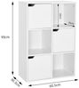 Mondeer Bücherregal Aufbewahrungsregal, Bücherschrank, Regal aus Holz, Sechs Fächer mit 3 Türen Bild 4