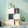 Mondeer Bücherregal Aufbewahrungsregal, Bücherschrank, Regal aus Holz, Sechs Fächer mit 3 Türen Bild 2