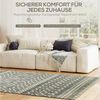 HOMCOM Teppich Bohoteppich, allergikerfreundlicher Bodenteppich für Indoor, Outdoor, Rechteckig, Höhe: 10 mm, 170 x 120 cm, Grau Bild 4