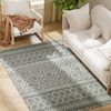 HOMCOM Teppich Bohoteppich, allergikerfreundlicher Bodenteppich für Indoor, Outdoor, Rechteckig, Höhe: 10 mm, 170 x 120 cm, Grau Bild 2