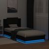 vidaXL Bettgestell mit Kopfteil und LED-Leuchten Schwarz 100x200 cm 3210025 Bild 4