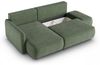 Ecksofa mit Schlaffunktion Sofa LUKA in Stoff Cremona Grün Ottomane Links Bild 3