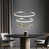 LED Hängeleuchte, Ringe, silber, Höhenverstellbar, D 50 cm Bild 4