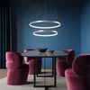 LED Hängeleuchte, Ringe, silber, Höhenverstellbar, D 50 cm Bild 1