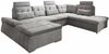 Couch NALO Sofa Schlafcouch Wohnlandschaft Bettsofa schlamm grau U-Form rechts Bild 5