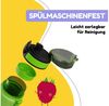 schmatzfatz Trinkflasche Kinder 500ml - Auslaufsicher, BPA-frei, 1-Klick-Verschluss, Tritan, Kinderfreundliches Design, Geeignet für Kohlensäurehaltige Getränke, Green Fruit Bild 4
