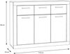 Sideboard >BACCIO< 3 Türen Betonoptik Lichtgrau / Weiss - 117,7x91,8x33,8cm (BxHxT) Bild 4