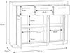 Sideboard >BACCIO< 3 Türen Betonoptik Lichtgrau / Weiss - 117,7x91,8x33,8cm (BxHxT) Bild 5