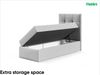 MEBLINI Kinderbett mit Bettkasten MINO 2 80x200 Rechts – H3/Hellgrau Samt Gepolstert Einzelbett mit Matratze - Polsterbett mit Stauraum - Bett mit Kopfteil – Stauraumbett Bild 5