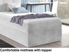 MEBLINI Kinderbett mit Bettkasten MINO 2 80x200 Rechts – H3/Hellgrau Samt Gepolstert Einzelbett mit Matratze - Polsterbett mit Stauraum - Bett mit Kopfteil – Stauraumbett Bild 4