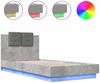 vidaXL Bettgestell mit Kopfteil und LED-Leuchten Betongrau 100x200 cm 3210027 Bild 2