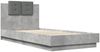vidaXL Bettgestell mit Kopfteil und LED-Leuchten Betongrau 100x200 cm 3210027 Bild 3