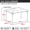 BRAST Alu-Pavillon Premium 3x4m beige festes Dach wasserdicht + Moskitonetz Bild 2