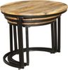 Beistelltisch HEINZ 3er Set - Mangoholz Braun 50 x 60 x 60 cm | Couchtisch Sofatisch Abstelltisch Bild 2