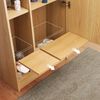 LVHOM Dielenschrank mit Ganzkörperspiegel 165cm hoch, Multifunktionaler Spiegelschrank aus Holz, schmaler Badezimmerschrank mit verstellbaren Böden, Natur Bild 5
