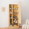 LVHOM Dielenschrank mit Ganzkörperspiegel 165cm hoch, Multifunktionaler Spiegelschrank aus Holz, schmaler Badezimmerschrank mit verstellbaren Böden, Natur Bild 3