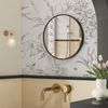 SONGMICS Wandspiegel, Spiegel rund, Metallrahmen, 50 cm d, für Bad, Wohnzimmer, Schlafzimmer, Flur, gold Bild 2