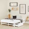Holzbett 140x200 mit Matratze Bettkasten 2er Set Holzbettrahmen Weiß Palettenbett Doppelbett Bett Massiv Holz Bild 2