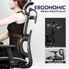 Ergonomischer Bürostuhl, Hoher Rücken Netzstuhl Lendenwirbelstütze 3D Armlehne Bild 3