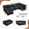 6-Sitzer Wohnlandschaft B 308 x T 154 x H 81,99 cm aus Cord, modular mit Schlaffunktion Bild 5