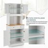 COSTWAY Küchenbuffet Küchenschrank Vitrinenschrank mit Schubladen, weiß, 170cm Bild 3