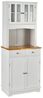 COSTWAY Küchenbuffet Küchenschrank Vitrinenschrank mit Schubladen, weiß, 170cm Bild 5