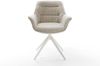 Drehstuhl Kaira-Flex Webstoff Soft Beige Kreuzgestell breit Weiß 360° drehbar Wippfunktion Bild 2
