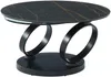 Vente-unique - Couchtisch mit drehbaren Tischplatten - Keramik & Glas - Schwarz mit Marmor-Effekt - JOLINE Bild 5