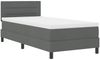 vidaXL Boxspringbett mit Kopfteil Dunkelgrau 90 x 190 cm Stoff 3338574 Bild 4