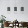 Hängeleuchte, Gitter-Design, Textil, weiß, grau, L 74 cm Bild 2