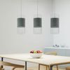 Hängeleuchte, Gitter-Design, Textil, weiß, grau, L 74 cm Bild 3