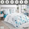 Buymax Bettwäsche Blue Garden, Renforce: 100% Baumwolle, 2 teilig, Bettwäsche-Set in 135x200 cm, mit Reißverschluss, Blumen, Weiß, Blau Bild 2