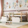 Halbhohes Kinderbett 90×190 cm mit Rausfallschutz und Schubladen, Weiß, ohne Matratze Bild 3