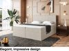 MEBLINI Boxspringbett ZLATAN 200x200 cm mit Bettkasten - H3/Beige Webstoff Polsterbett - Doppelbett mit Topper & Taschenfederkern-Matratze Bild 3